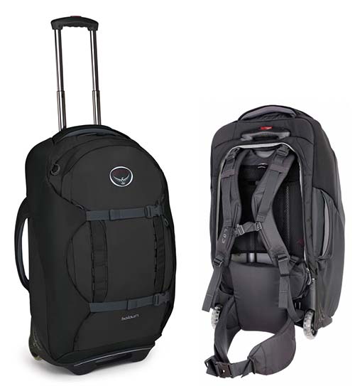 Travel Osprey backpack with top and side handles