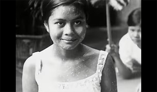 thai lady black and white