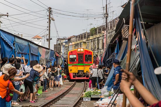 Visiting The Maeklong Railway (Life-Risking) Train Market