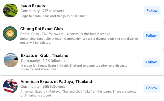 Thai expat facebook groups
